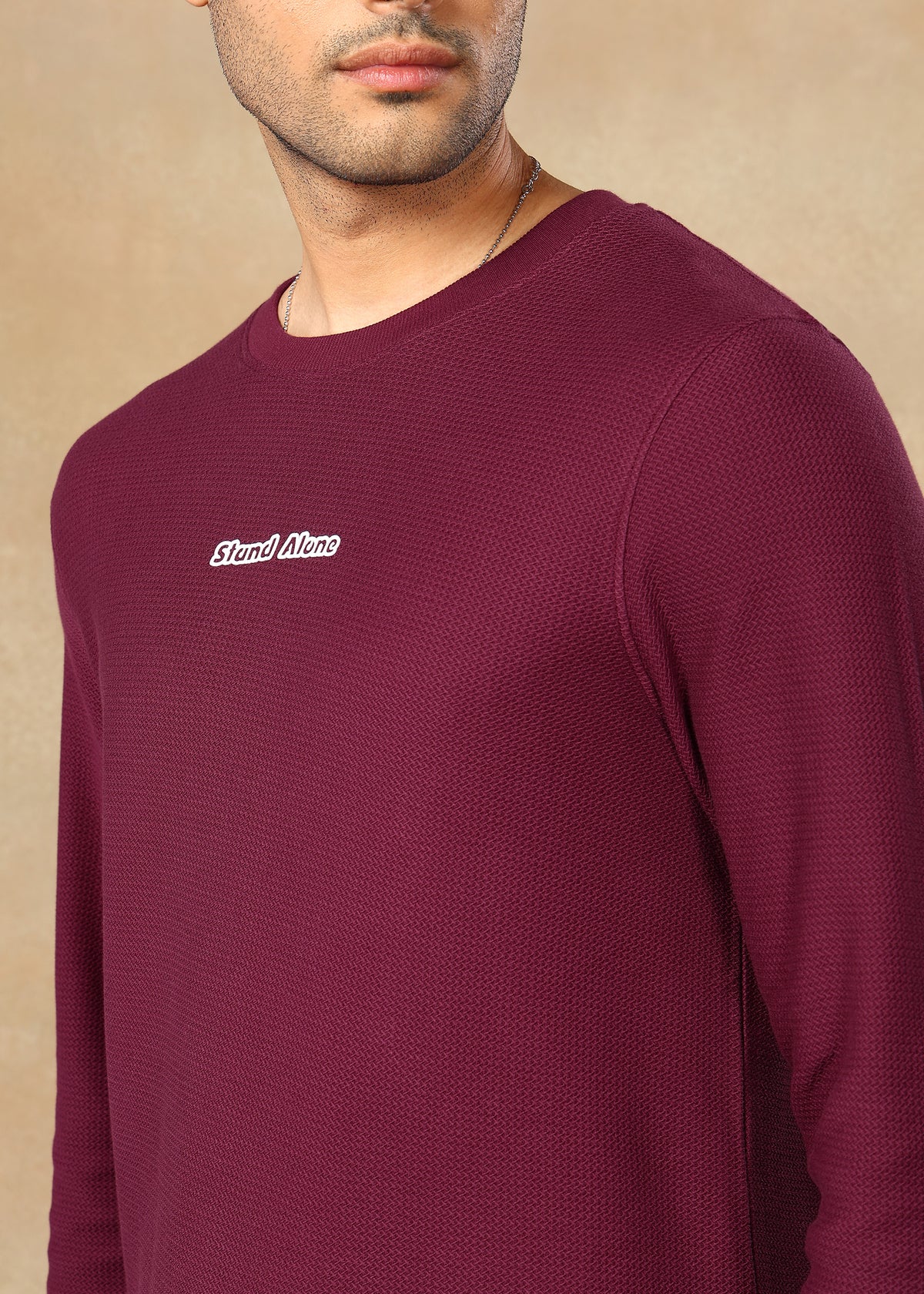 Textured Solid Sweatshirt